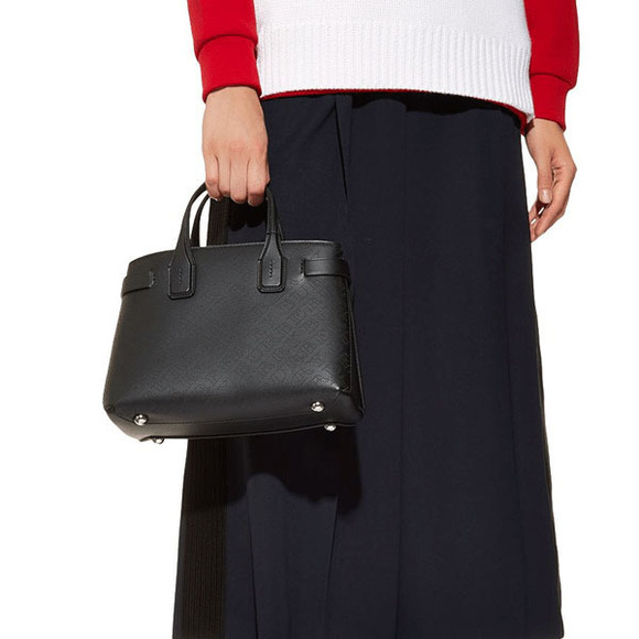 Burberry Tote Leather Black Zippered Bag London - Picture 1 of 4